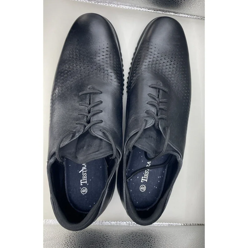 Cole Haan 2.ZeroGrand Lined Laser Wingtip Oxford Mens 13 W Wide Black C23832 EUC